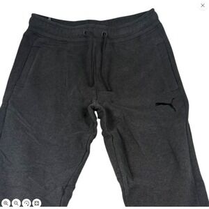 Puma Mens Fleece Sweatpants Dark Grey Heather Straight Leg Joggers 581125-03 S
